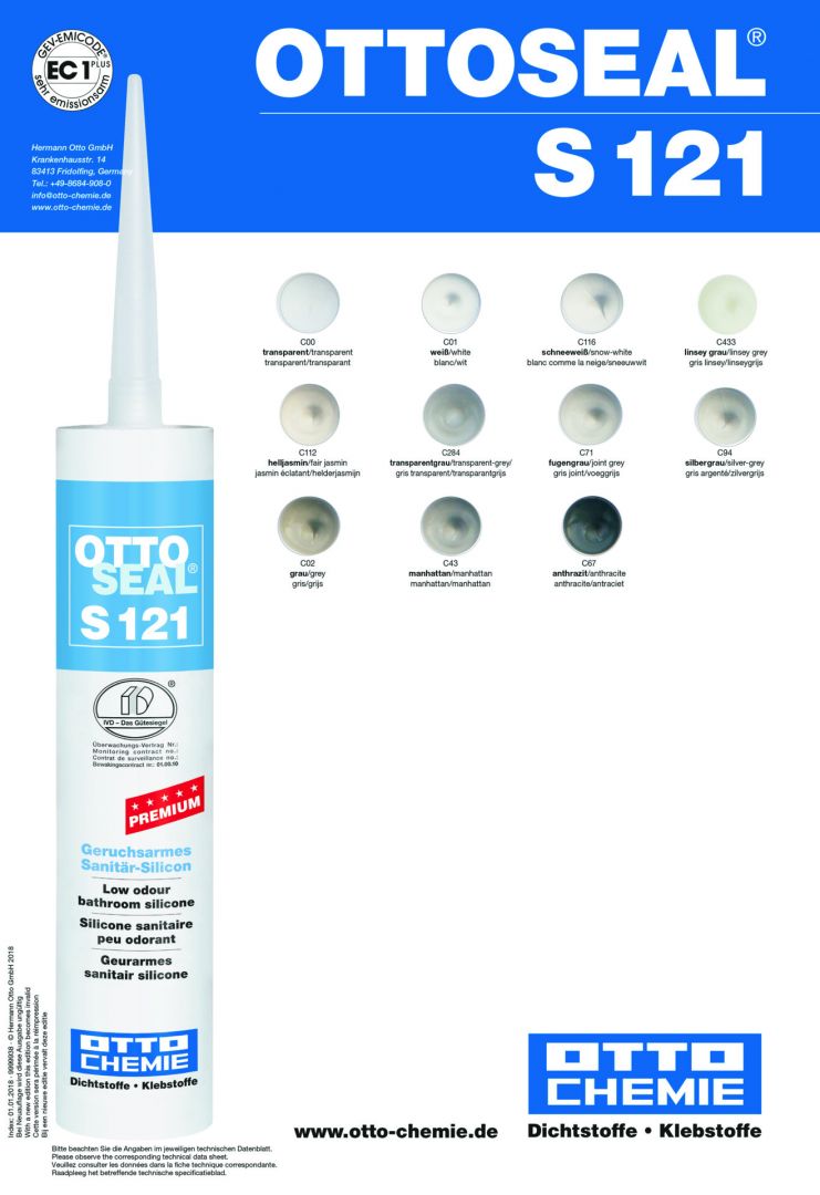 Sanitetssilikone Ottoseal S121