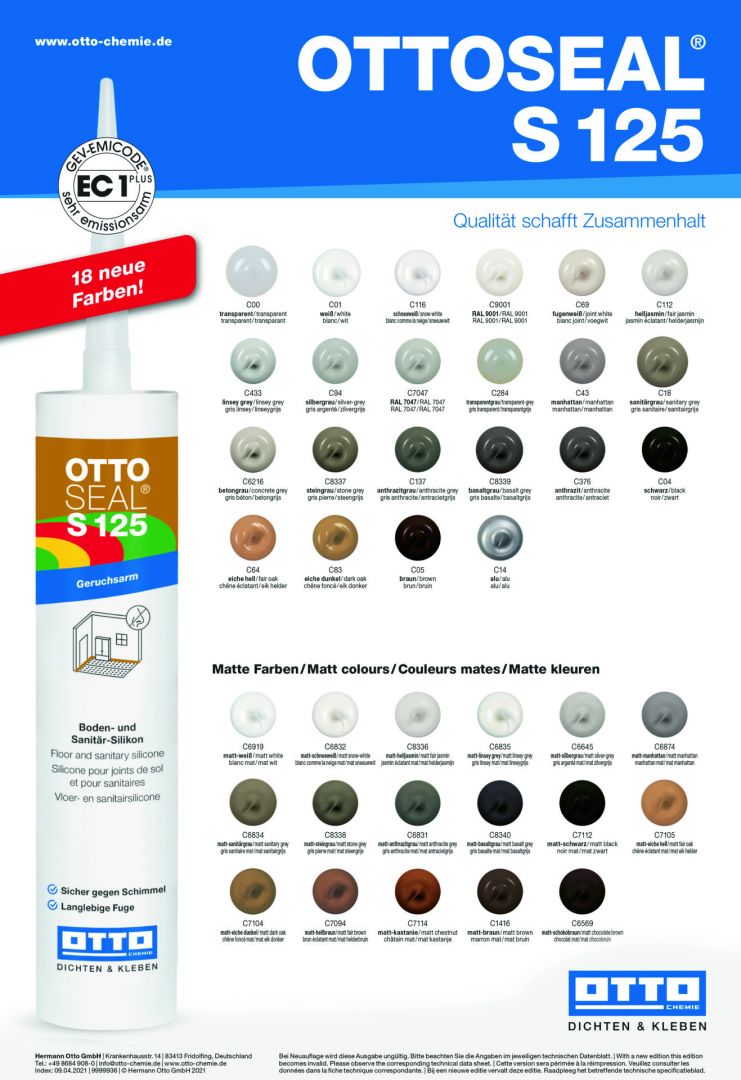 Ottoseal S125 - sanitær og gulvsilikone